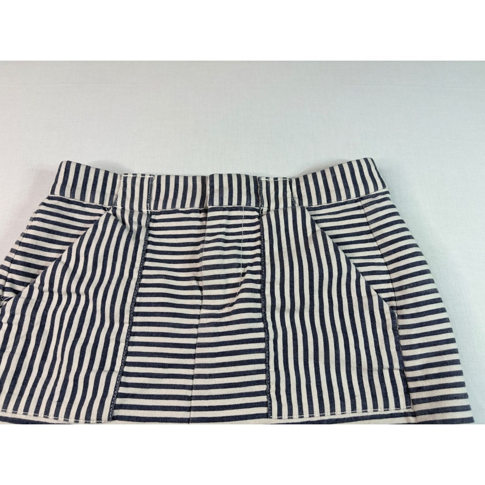 Madewell‎ Striped Mini Skirt Womens Size 0 Black White Pockets Casual